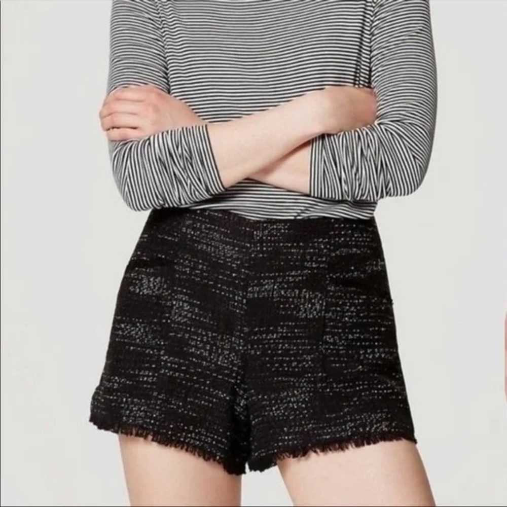 Ann Taylor Loft Black Tweed Summer Shorts